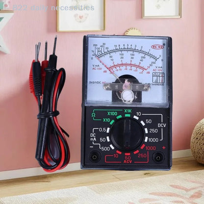 convenientPortable Mini Electric Analog Multimeter Tester Handheld Pointer Voltage Multimeter School Student Experiment Supplies