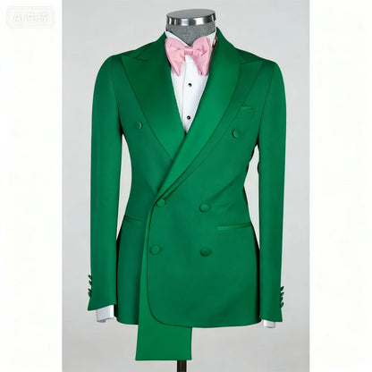 Rose Pink 2-Piece Men's Tuxedo with Spacious Lapel for Wedding Banquet Party Formal Men's Clothing Custom-Made Di