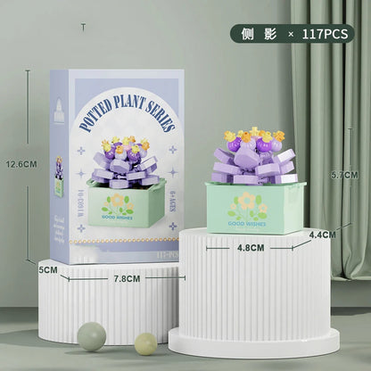 Bouquet Flower Mini Diy Building Block Toys for Children Bricks Blocks for Adults Constructor Micro Bricks Construction Set Gift