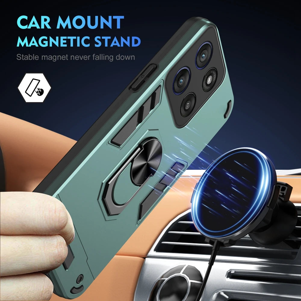 For Motorola Moto G56 5G Case Shockproof Armor Magnetic Holder Ring Case For Moto G56 G 56 MotoG56 Camera Lens Protect Cover