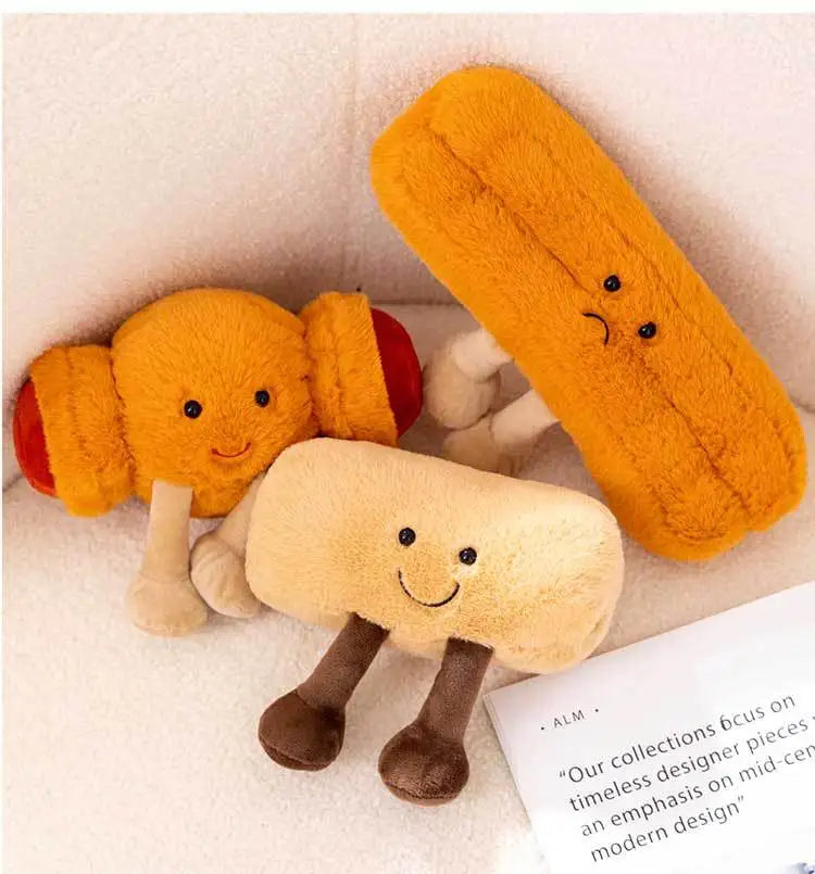 Cute Cartoon Bread Pancake Doll Soft Plush Toys Kawaii Sofa Home Decor Doll Exquisite Collectibles Surprise Fun Birthday Gift