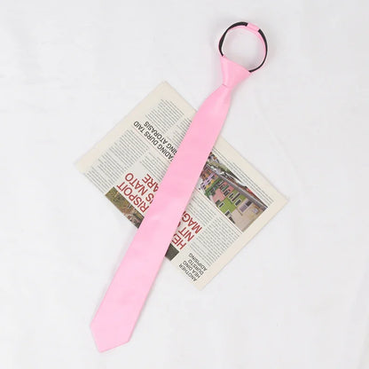 New Unisex Solid Necktie Zipper Tie 6cm Casual for Man Women Gravatas Skinny Slim Mens Party Wedding Shirt Accessories Corbatas