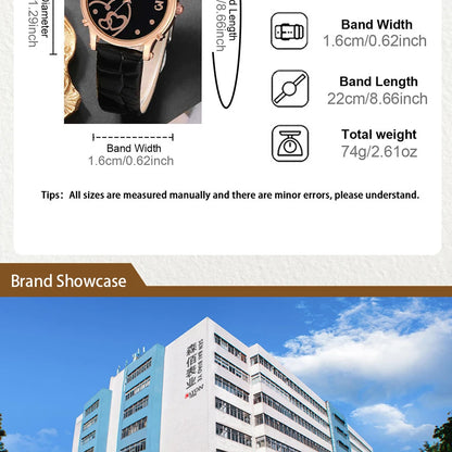 Women Fashion Leather Belt Watches & Simple Heart Wallet Glasses Sunglasses Set Ladies Quartz Wristwatches Dress Montre Femme
