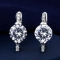 925 Sterling Silver Earrings Jewelry High Quality Retro Simple Pattern Purple White Zircon Earrings Hot Sale