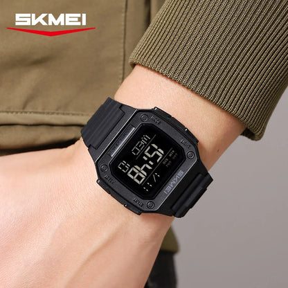 SKMEI 2456 Fashion Digital New Watch for Men Alarm Retro Sport Electronic Wristwatch LED Countdown Hand Clock Reloj Masculino
