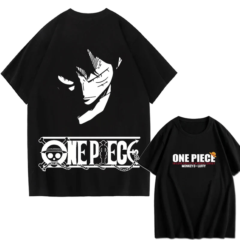 2026 New ONE PIECE Zoro Luffy Gear 5 Printed Short-sleeved Cotton T-shirt Summer Tide Pure Cotton Unisex Clothing
