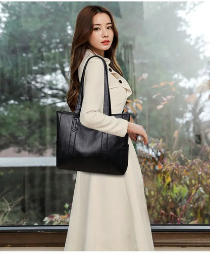Women PU Leather Large Capacity Shoulder Bag Crossbody Hand Tote Vintage