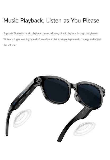 Lenovo AI Smart Sunglasses 8K HD 1600W Dual Camera Real Time Translation Bluetooth Calling Audio Video Music Playback Glasses