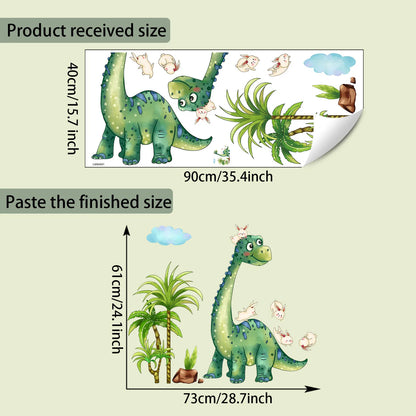 Green Dinosaur Rabbit Wall Stickers Are Interesting Home Decorations Used For Living Room And Bedroom Decoration
