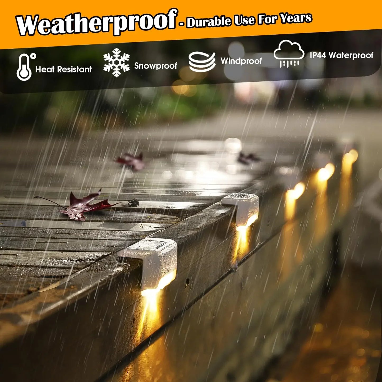 1~20PCs Solar Deck Lights Outdoor Waterproof LED Fence Lights Garden Step Lamp for Patio Stairs Railing Pathway Fences