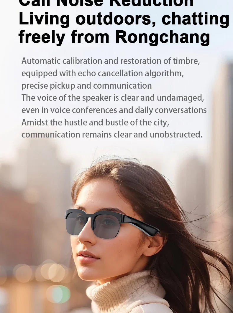 Lenovo New AI Smart Glasses Bluetooth V5.3 Sunglasses Glasses with Audio Mic AI Calling Real-time Smart Sunglasses for Men Women
