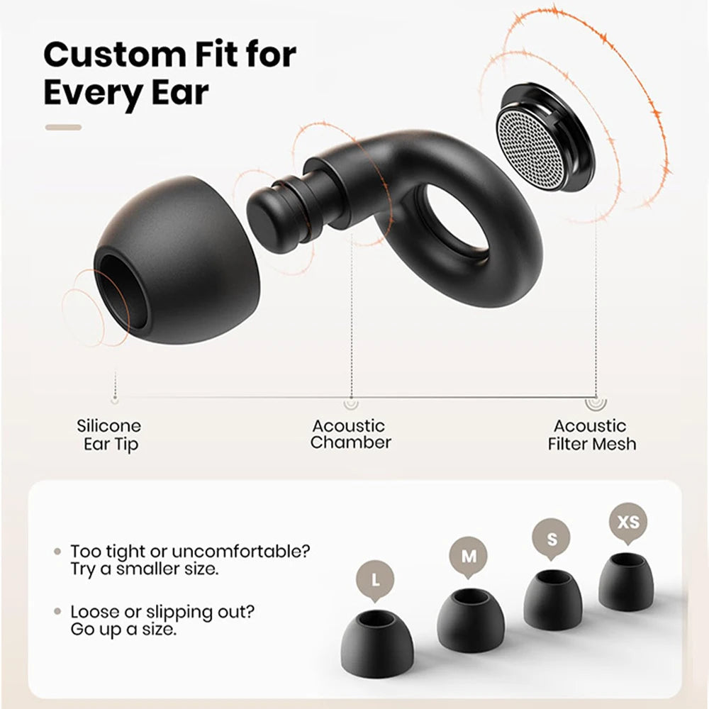Soft Full Silicone Ear Plugs 25dB Noise Reduction Reusable Sleeping & Hearing Protection Earplugs for Concert