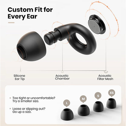 Soft Full Silicone Ear Plugs 25dB Noise Reduction Reusable Sleeping & Hearing Protection Earplugs for Concert
