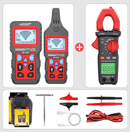 NOYAFA NF-826 Underground Cable Tester Locator Wire Tracker Detection Wall Electrical Lines Water and Gas Supply Pipeline Path