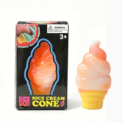 Needoh Nice Cream Cone Nice-Sicle Squishy Squeeze Toy Gradient Non-toxic for ADHD Stress Anxiety Relieve Fidget Sensory Desk Toy