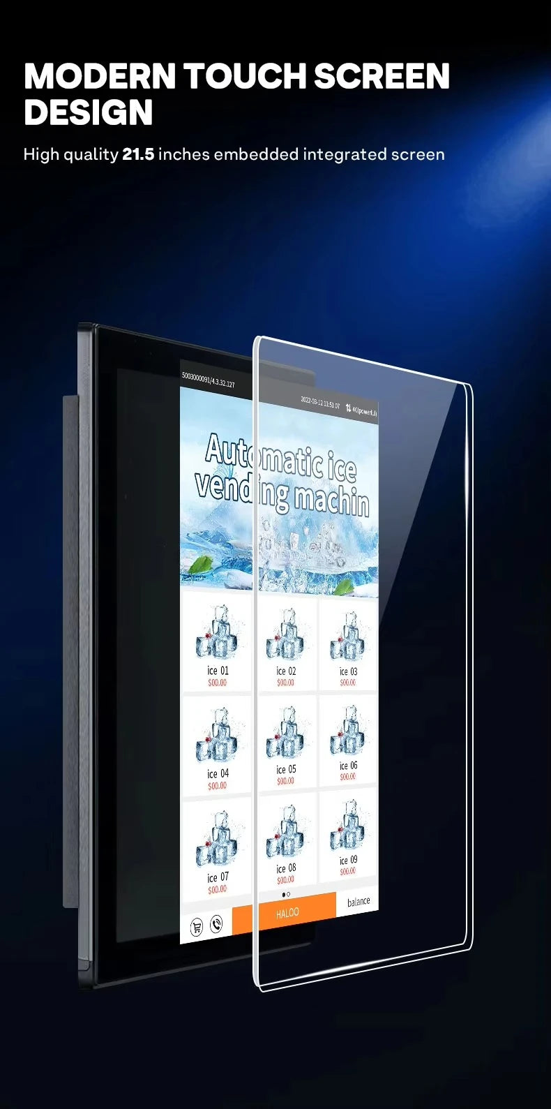 Customized Automatic Bagging and Sealing Packaging Ice Vending Machine, Reverse Osmosis Water Ice Vending Machine