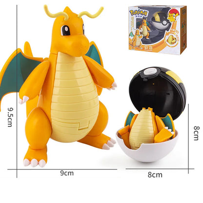 Pokemon ball deform Figure Pikachu Charizard Venusaur Blastoise Gyarados Solgaleo Lunala Action Figurine pokeball poke child Toy