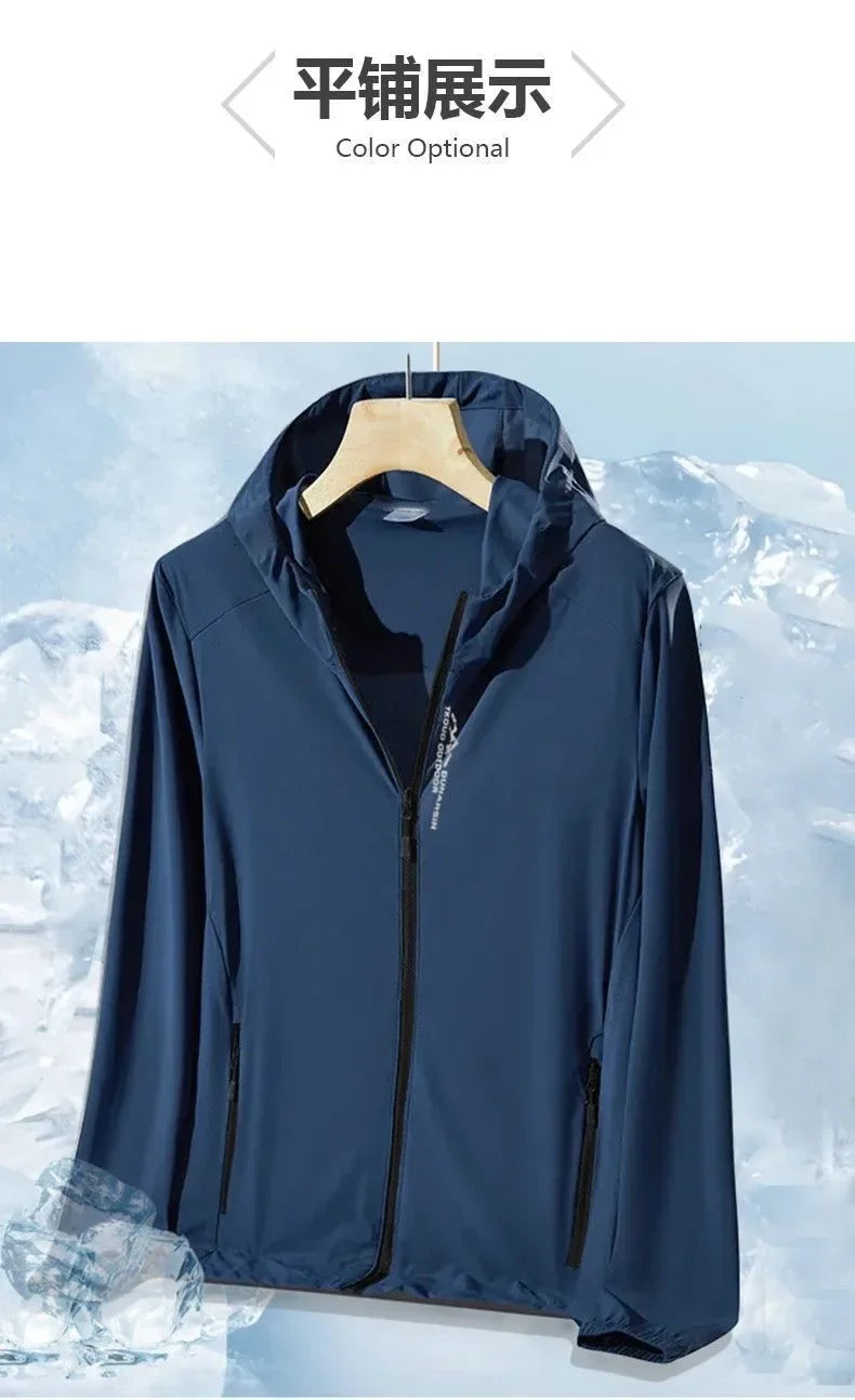 NEW 2025 Sunscreen Coats Men's Breathable Sports Waterproof Jacket Summer UV Protection Outdoor Fishing Skin Clothing