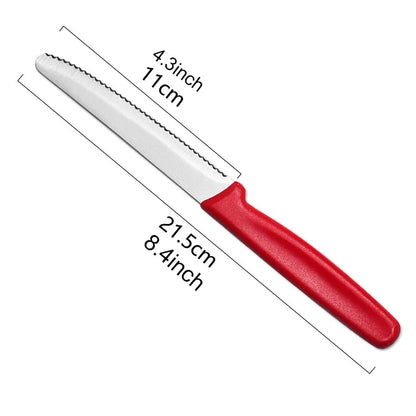 1/2/4/6/8PCS,Serrated Steak knife Round Tip Fruit Vegetable Paring Baking Toast Serrated Bread Knives Kitchen Stuff Baking Tools