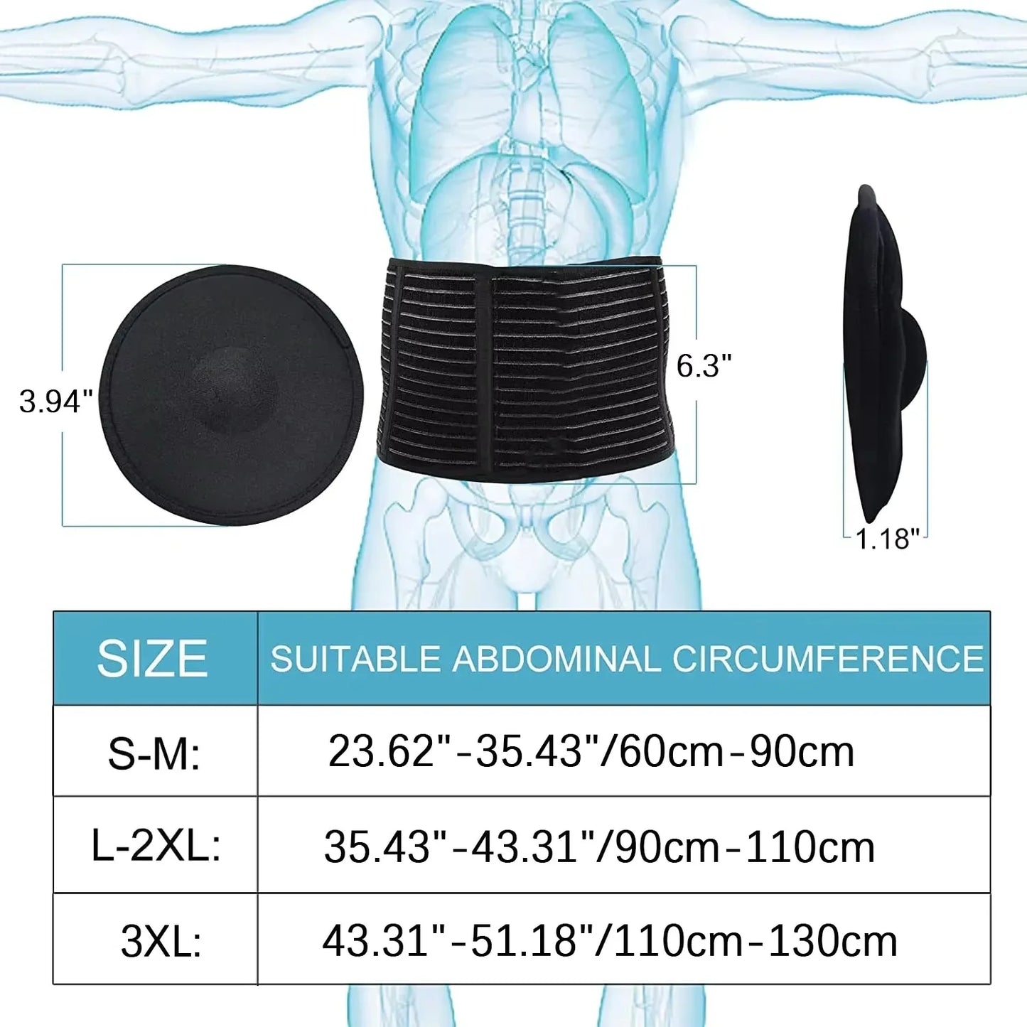 Adult Adjustable Umbilical Cord Breathable Abdominal Hernia Belt Support Assist with Compression Pad