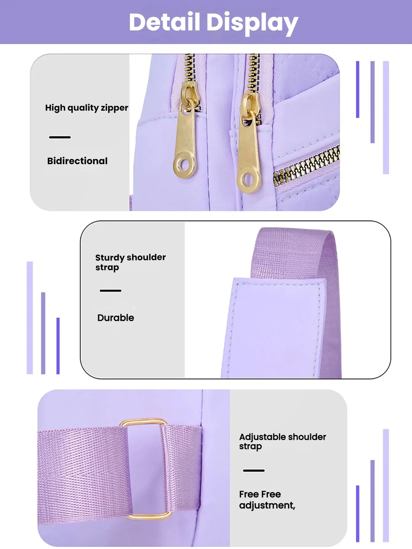 Leisure Quilted Crossbody Bag for Women Chest Bag with Earphone Hole Outdoor Hiking Sling Bag Suitable for Daily Use, Travel