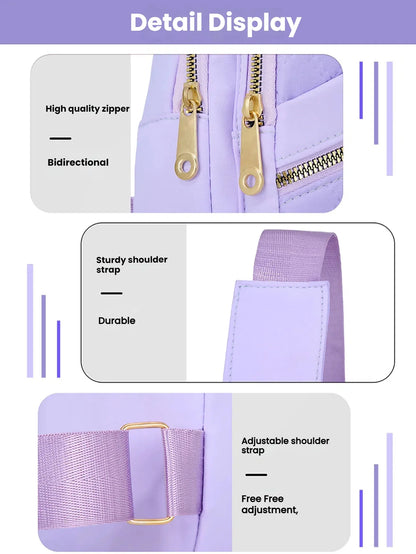 Leisure Quilted Crossbody Bag for Women Chest Bag with Earphone Hole Outdoor Hiking Sling Bag Suitable for Daily Use, Travel