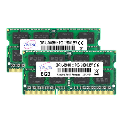 DDR3 DDR3L 4GB 8GB Laptop Memories Ram PC3L 1.35V 1066 1333 1600Mhz PC3 1.5V 8500 10600 12800 204Pin SODIMM Notebook Memory Ram