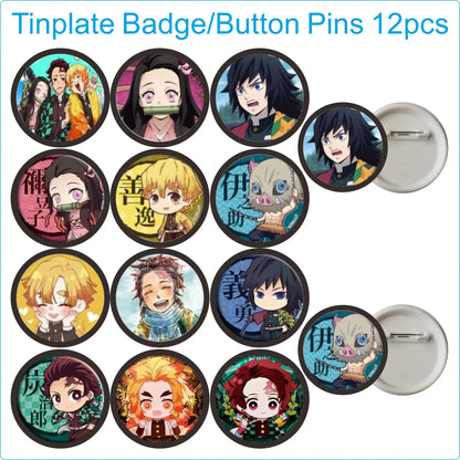 Anime Demon Birthday Theme Gifts Bags Keychain tattoo sticker Demon Slayer Candy Bags Packaging Giveaway Party Favors Gifts Supp