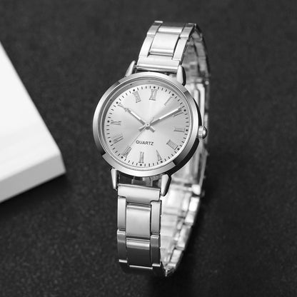 2026 6pcs/set Elegant Women Quartz Watch Fashion Simple Dial Ladies Wristwatch Rhinestone Jewelry Set Reloj Mujer（Without Box）