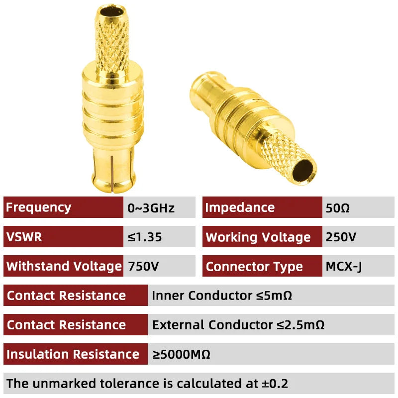MCX MMCX RF Connector  Male/Female Straight Adapters RG316/RG174 Crimp Connectors for WiFi Antenna Applications