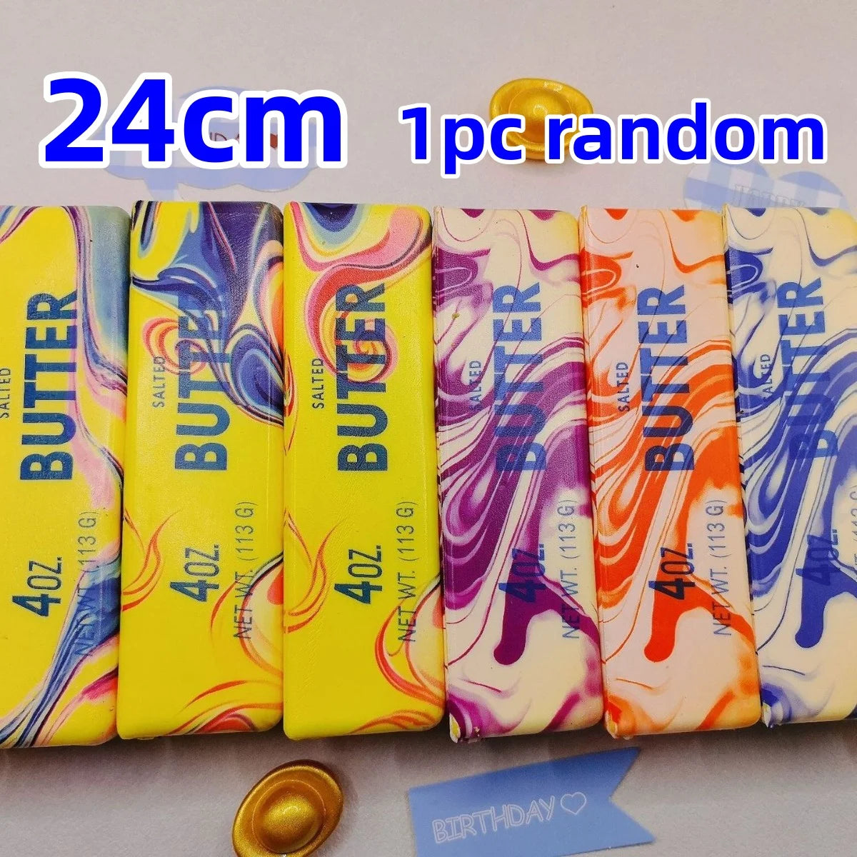 14/24cm Squishy Butter Stick Fidget Toy Sticky Butter Stick Slow Rebound Stress Ball Adults Squeeze Toy Anti-stress Sensory Toy