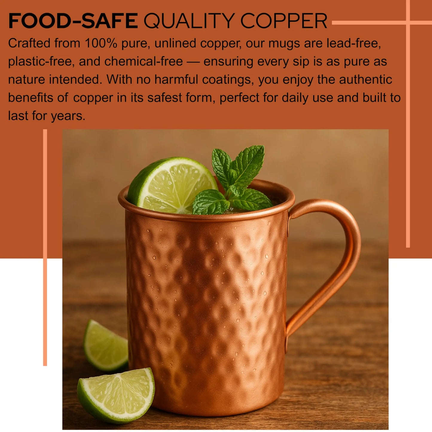 400ml Vintage Pure Copper Cup, Thickened Hammer Texture 100% Copper Breakfast Milk Coffee Mug, Handcrafted Tea Tumbler Drinkware