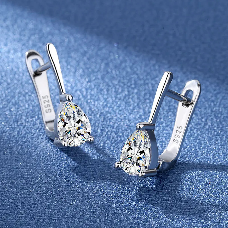 925 Sterling Silver Earrings Jewelry High Quality Retro Simple Pattern Purple White Zircon Earrings Hot Sale