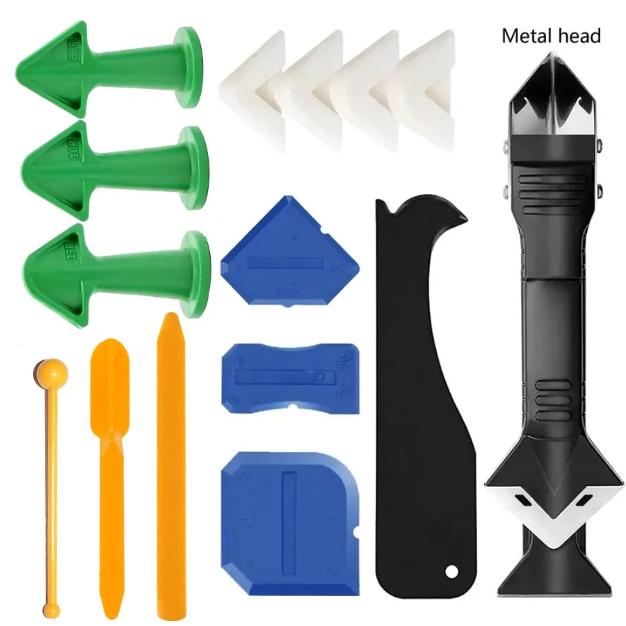 5 In 1 Silicone Scraper Sealant Smooth Remover Tool Set Caulking Finisher Smooth Grout Kit Floor Mould Removal Hand Tools /,'[\0