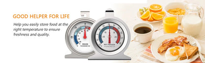 Freezer Thermometers -30~30°C -20~80°F Stainless Steel Fridge Large Dial Gauge Mini Thermo Meters for Refrigerator Cooler