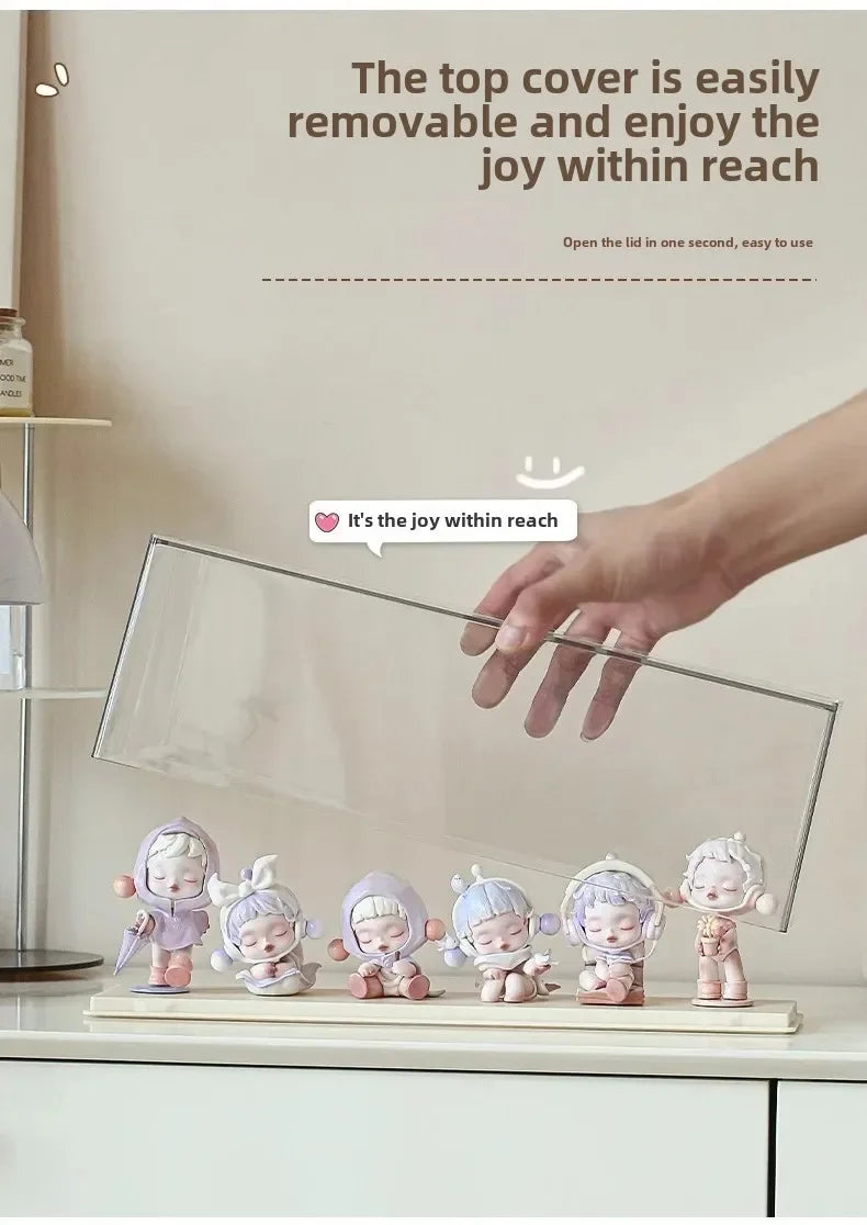 Acrylic Action Figure Display Case Transparent Doll Storage Box Toy Organizer Rack for Collectible Showcase Cabinet