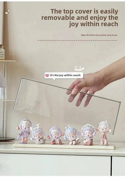 Acrylic Action Figure Display Case Transparent Doll Storage Box Toy Organizer Rack for Collectible Showcase Cabinet