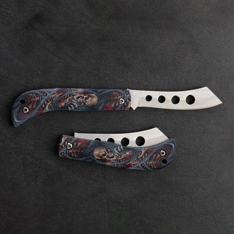 Pocket Portable Mini Folding Knife Stainless Steel Self-defense EDC Multi-purpose Camping Camp tools Halloween style