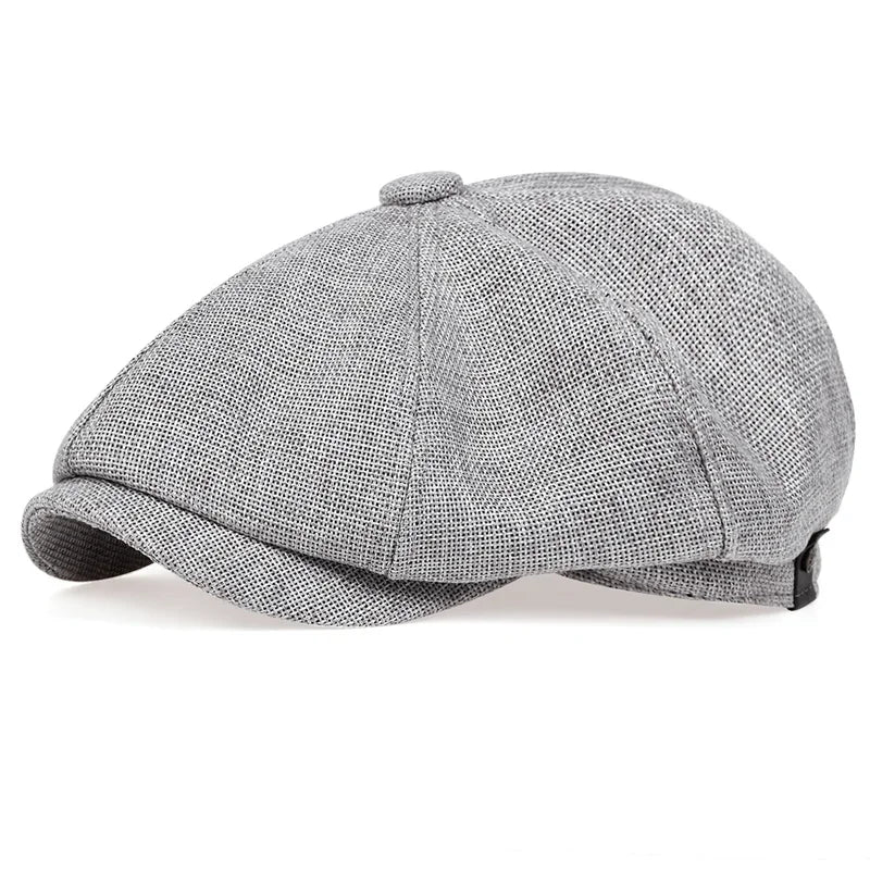 Nowa męska kaszkietówka na wiosnę lato, cienki, retro beret, dziki codzienny kapelusz, unisex ośmiokątna czapka, modne czapki hiphopowe, gorras