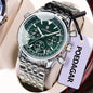 POEDAGAR Luxury Fashion Men Watch Stainless Steel Waterproof Luminous Quartz Male Clock Date Chronograph Military Men's Watches