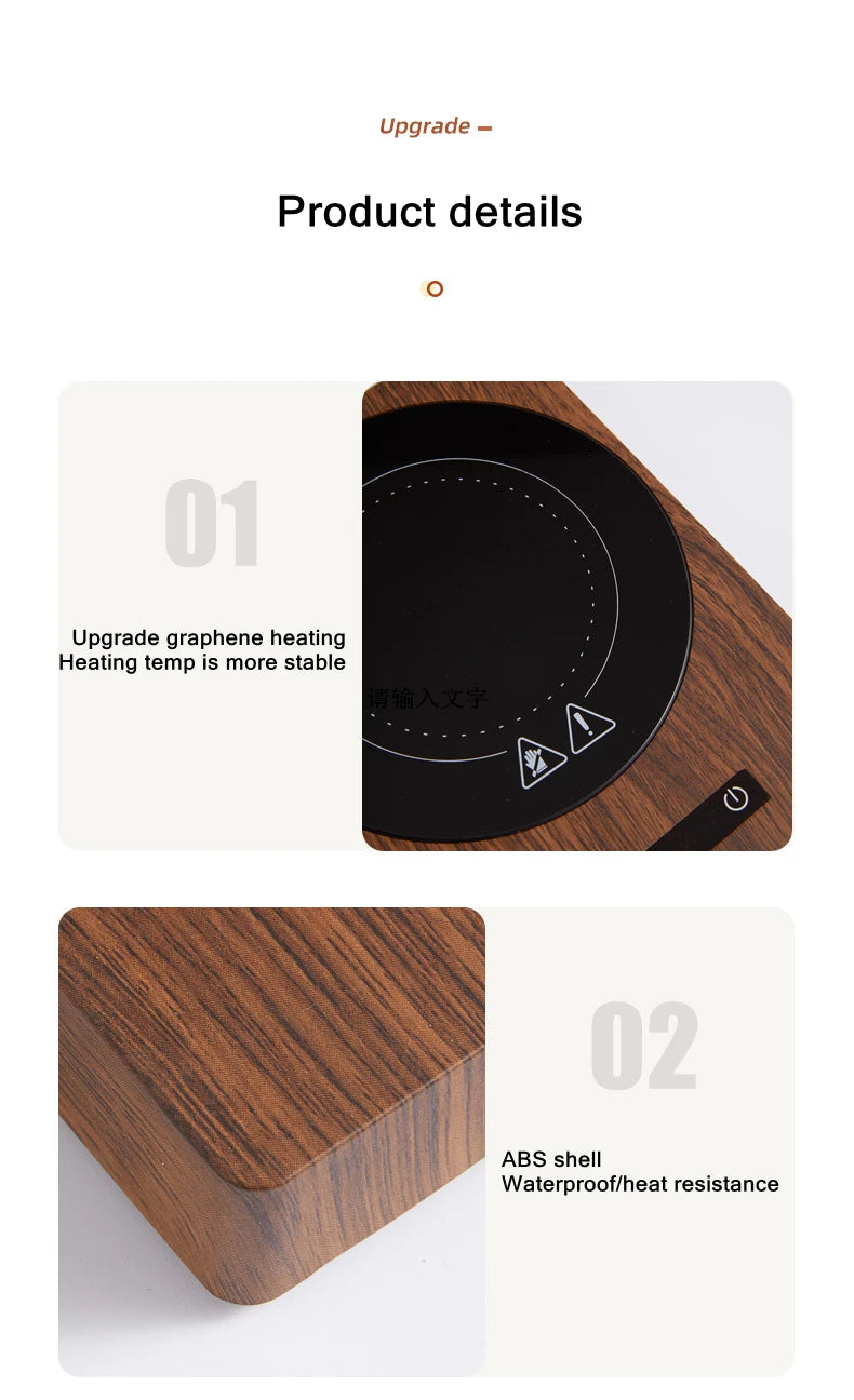 100°C Cup Heater Mug Warmer Hot Tea Makers Automatic Warmer Coaster 5 Gear Temperature Cup Heaters Coffee Milk Tea Heating Pad