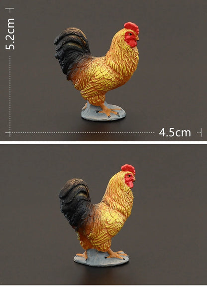 Solid simulation animal model domestic chicken rooster hen chick ornaments home decoration crafts