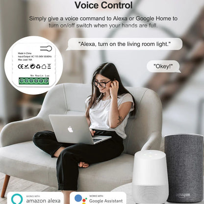 Smart ZigBee Socket Switch Module KWh Meter Energy Monitor Timer 16A Overload Protect Support Google Home Alexa