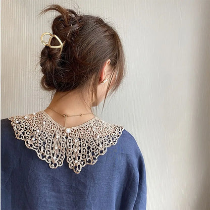 New Fashion Mini Cape Shawl Wrap Decoration Neck Ruff Detachable Lapel Half Shirt Lace Fabric Neckline Fake Collar