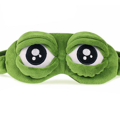 1PC Green 3D FROG Sleeping Mask Eyeshade Plush Eye Cover Travel Cartoon Eyeshade for Eye Travel Relax Sleeping Gift