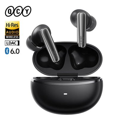 QCY MeloBuds N70 Adaptacyjne ANC Bezprzewodowe słuchawki douszne Bluetooth 6.0 LDAC Hi-Res Audio 6 mikrofonów Ładowanie bezprzewodowe Słuchawki 50 godzin IPX5