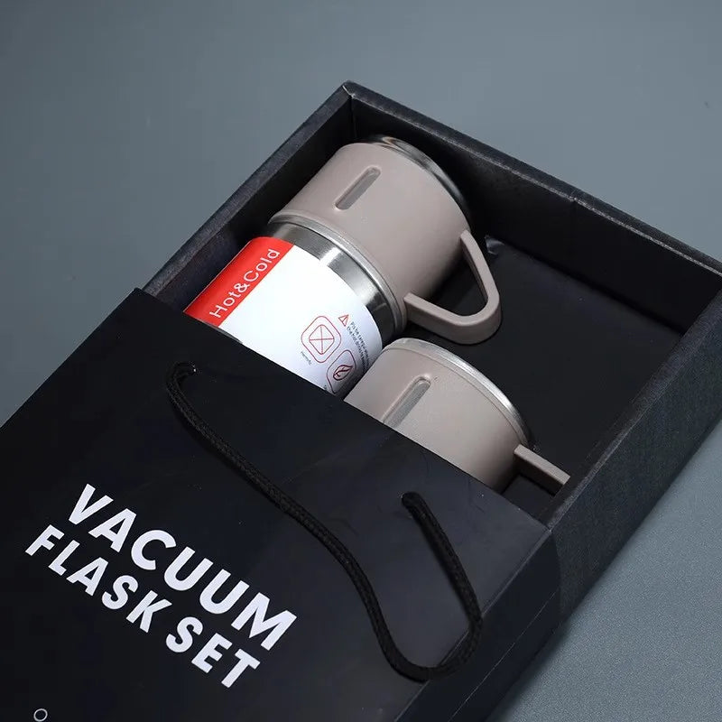 304 Stainless 500ml Steel Vacuum Insulated Water Bottle Portable Coffee Bottle Office Gift Set Business Style Travel Thermal Mug