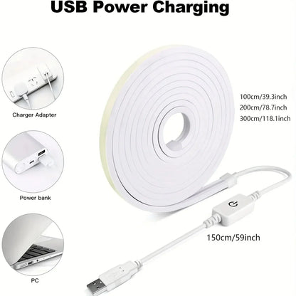 LED Strip Lights 5V USB 1-5M Neon Lights Strip Flexible Waterproof Touch Motion Sensor Switch for Bedroom TV Backlight  Lighting