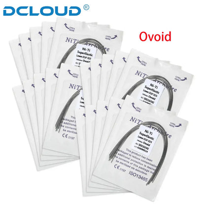 100Pcs/10Packs Dental Orthodontic Ovoid Form Archwires Niti Super Elastic Round Rectangular Wire 012/014/016/018/16X16/16X22