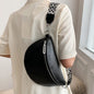 2024 Luxury Designer Women's Chest Bag PU Leather Wide Strap Shoulder Crossbody Bag Female Fashion Fanny Pack Banana Waist Bag